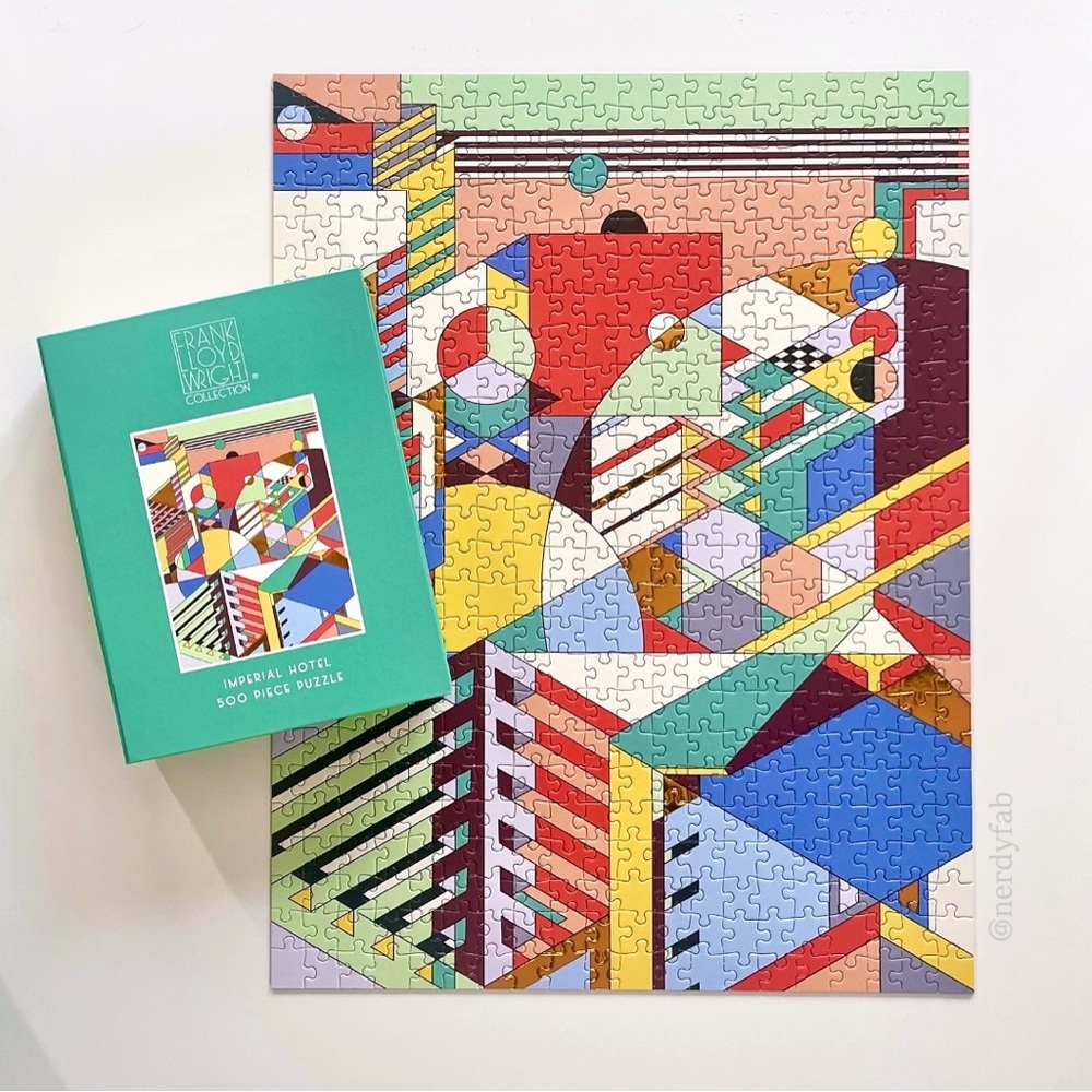 Galison 500pc Puzzle Imperial Hotel Frank Lloyd Wright Gold Foil Jigsaw 500
